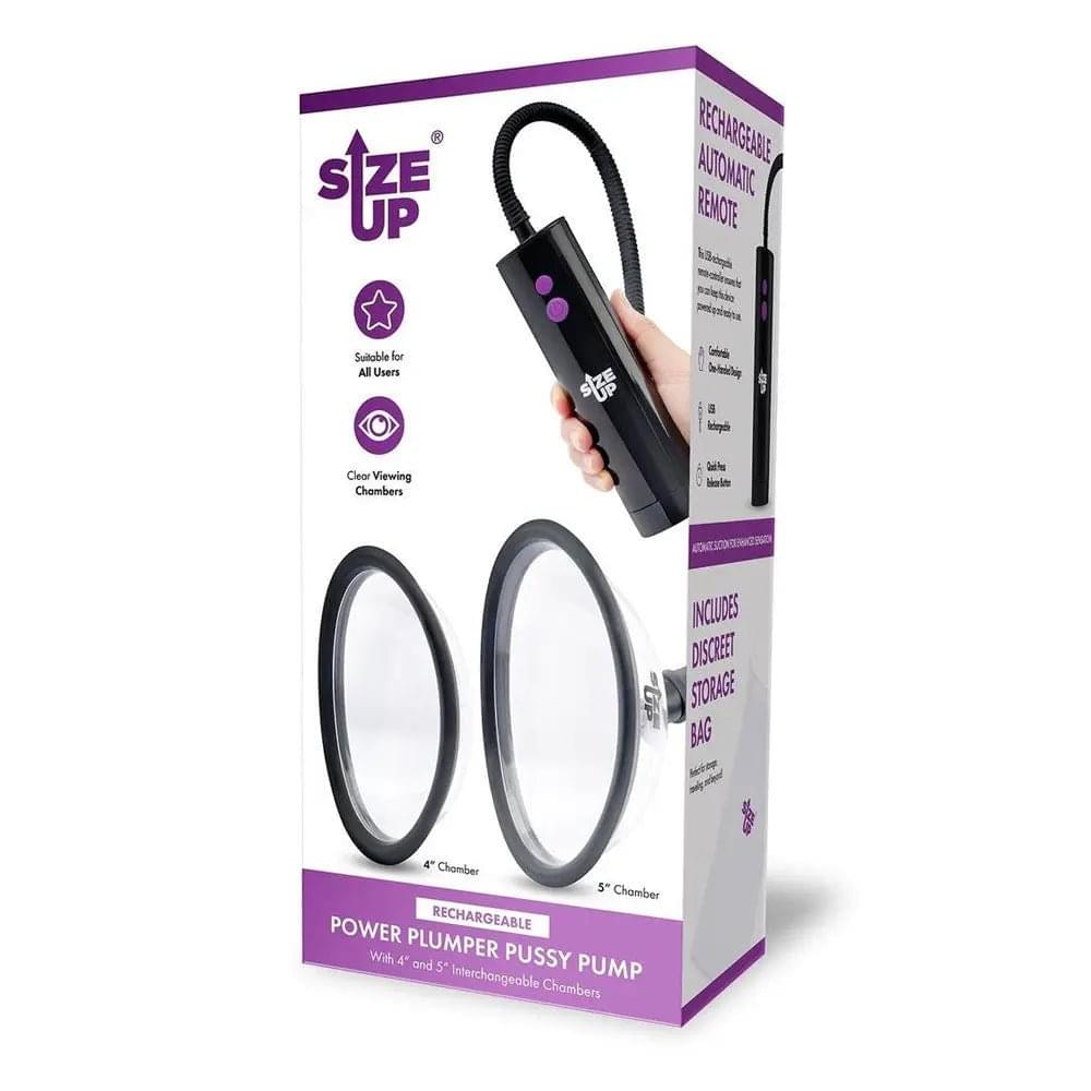 Size Up Rechargeable Power Plumper Pussy Pump -  USB Rechargeable Vagina Pump with Interchangeable Chambers XGEN Products Discreet Intimate Essentials.