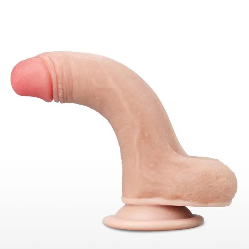 Sliding Skin Dual Layer Dong -  17.8 cm (7'') Dong with Flexible Skin Lovetoy Discreet Intimate Essentials.