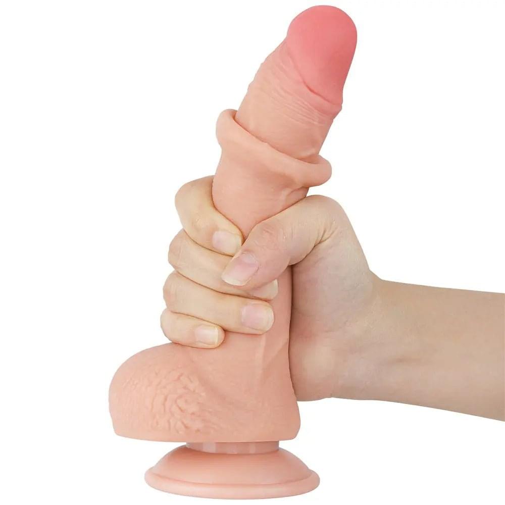 Sliding Skin Dual Layer Dong -  19.5 cm (7.5'') Dong with Flexible Skin Lovetoy Discreet Intimate Essentials.
