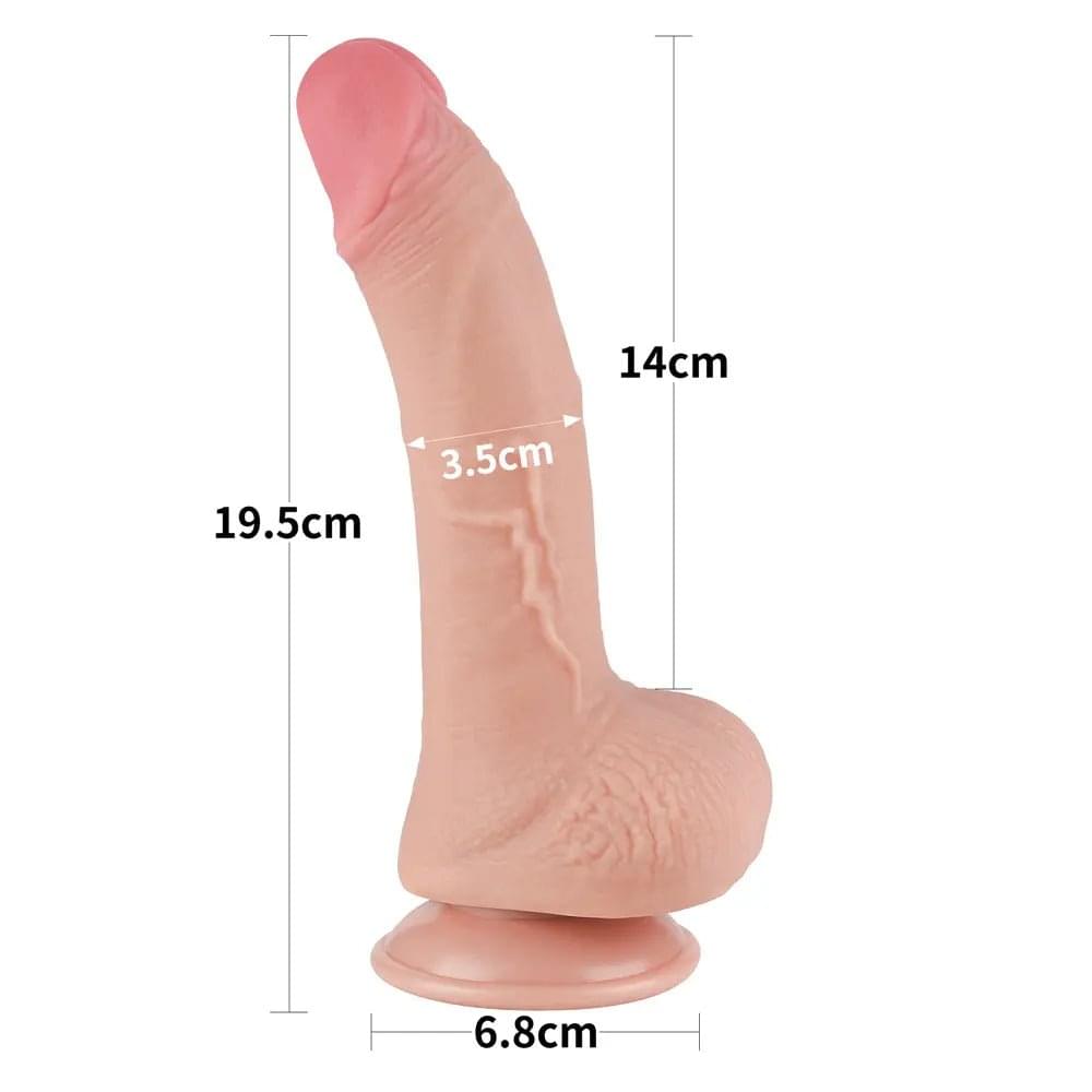 Sliding Skin Dual Layer Dong -  19.5 cm (7.5'') Dong with Flexible Skin Lovetoy Discreet Intimate Essentials.