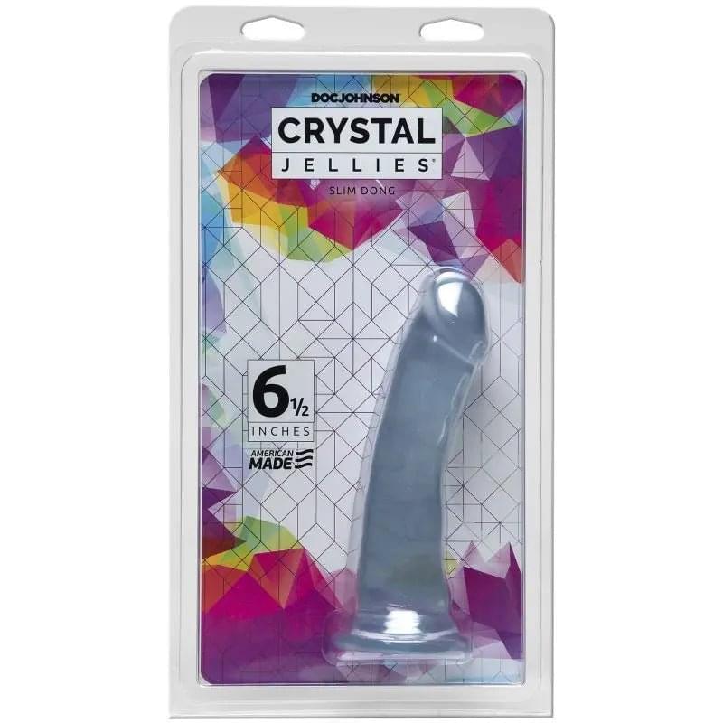 Slim Dong 6.5 in Clear Crystal Jellies Discreet Intimate Essentials.