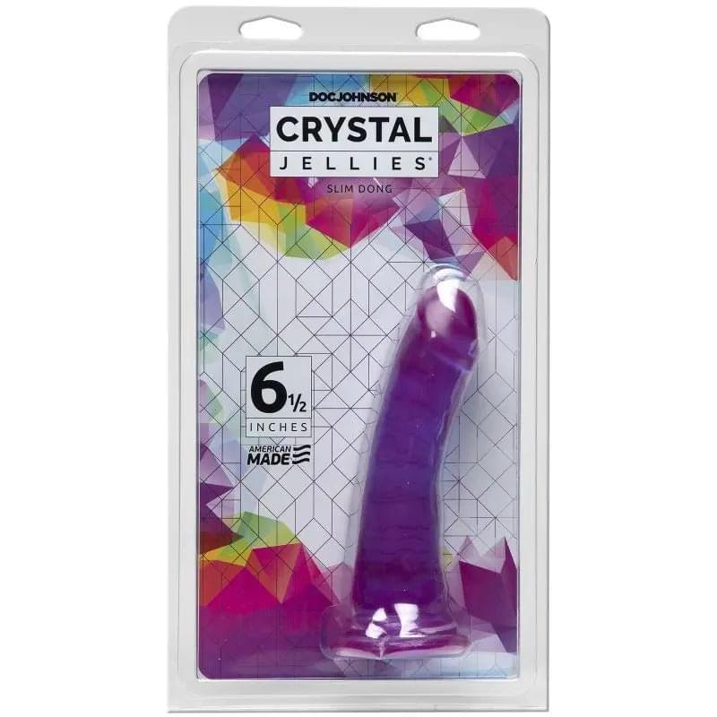 Slim Dong 6.5 in Purple Crystal Jellies Discreet Intimate Essentials.
