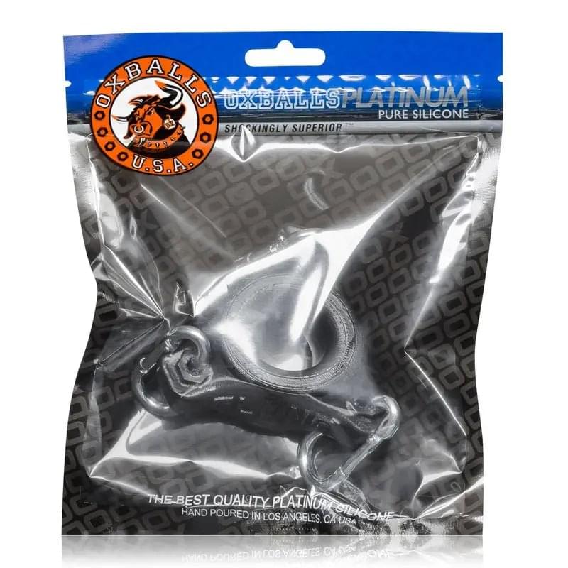 Slung Ballstretcher With 3 Carabiners Black OxBalls Discreet Intimate Essentials.
