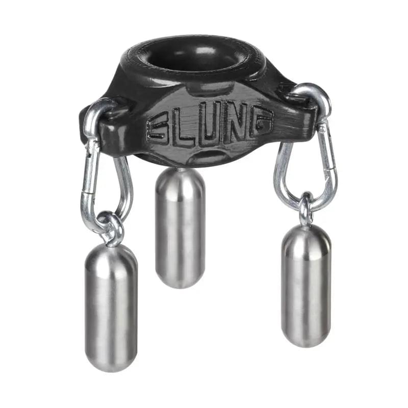 Slung Ballstretcher With 3 Carabiners Black OxBalls Discreet Intimate Essentials.