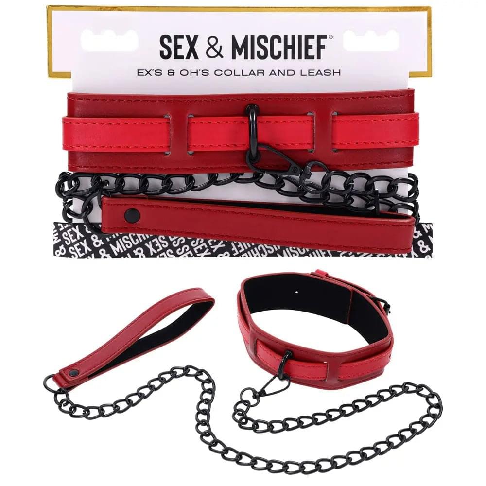 S&M Exs & Ohs Collar and Leash -  Neck Restraint Sportsheets Discreet Intimate Essentials.