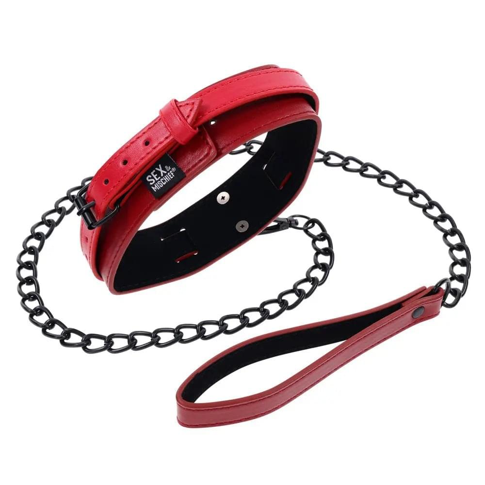S&M Exs & Ohs Collar and Leash -  Neck Restraint Sportsheets Discreet Intimate Essentials.