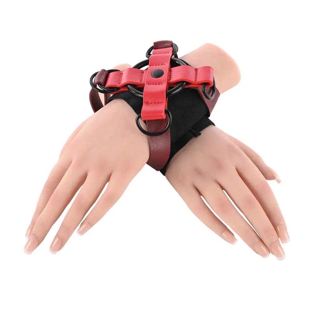 S&M Exs & Ohs Cross Cuffs - /Black Restraints Sportsheets Discreet Intimate Essentials.