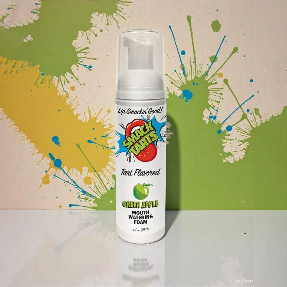 Smack Tarts Mouthwatering Foam - Green Apple - Sour Green Apple Flavoured - 80 ml Bottle Little Genie Discreet Intimate Essentials.