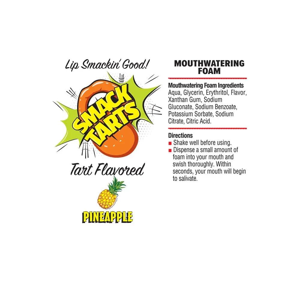 Smack Tarts Mouthwatering Foam - Pineapple - Sour Pineapple Flavoured - 80 ml Bottle Little Genie Discreet Intimate Essentials.