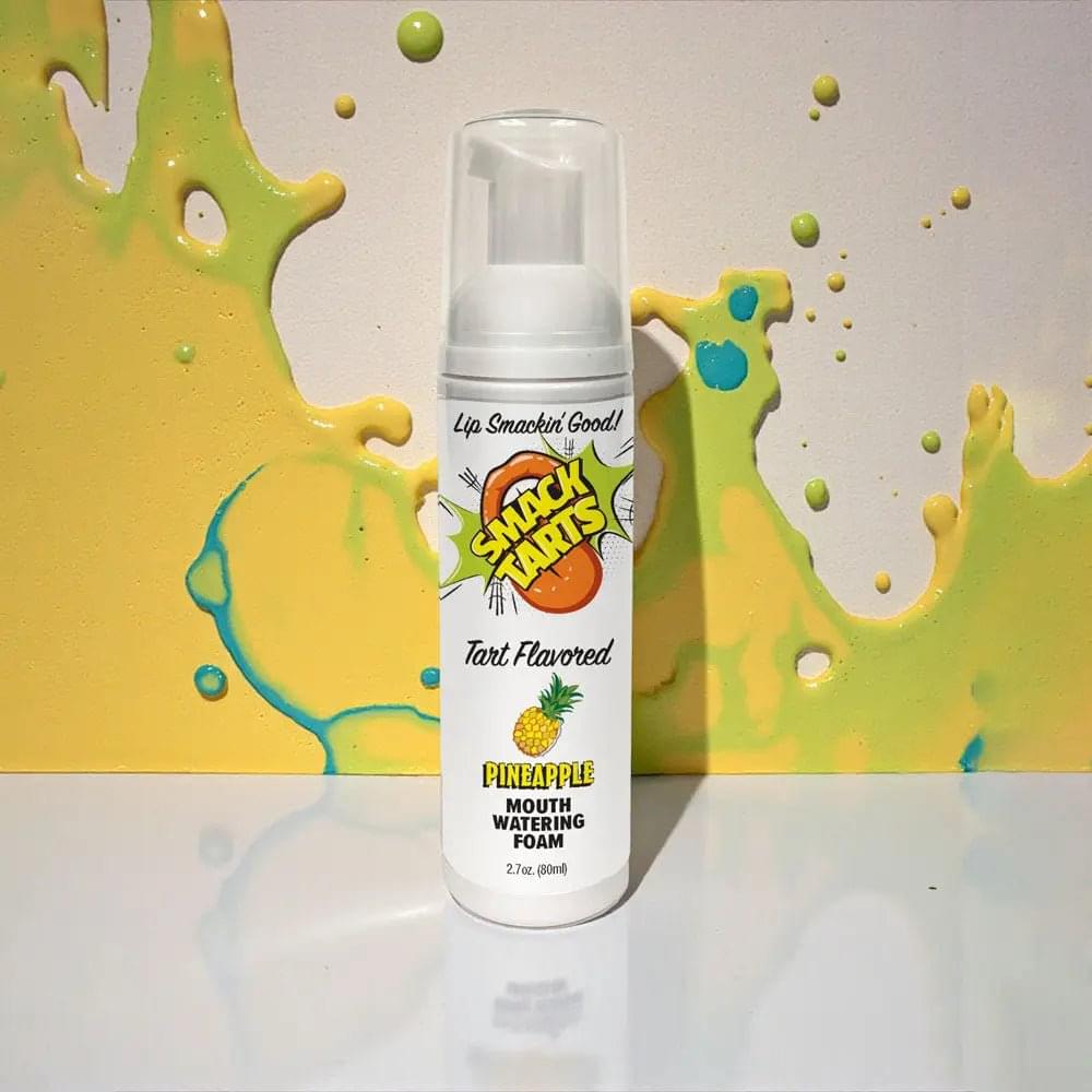 Smack Tarts Mouthwatering Foam - Pineapple - Sour Pineapple Flavoured - 80 ml Bottle Little Genie Discreet Intimate Essentials.