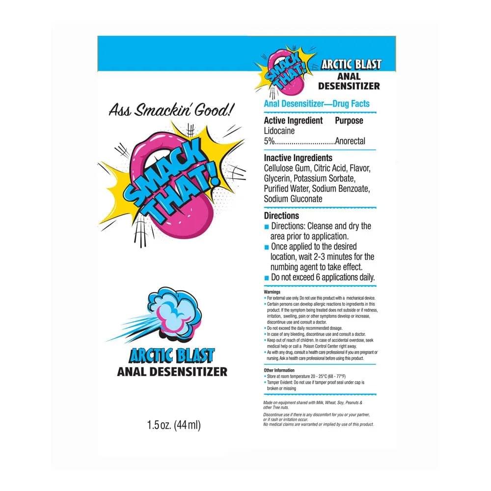 Smack That! Anal Desensitiser - Arctic Blast - Cooling Anal Desensitiser - 44 ml Tube Little Genie Discreet Intimate Essentials.