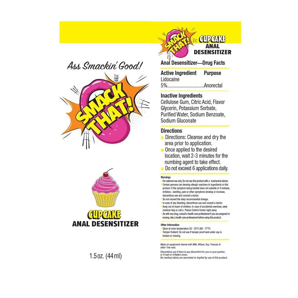Smack That! Anal Desensitiser - Cupcake - Cupcake Flavoured Anal Desensitiser - 44 ml Tube Little Genie Discreet Intimate Essentials.