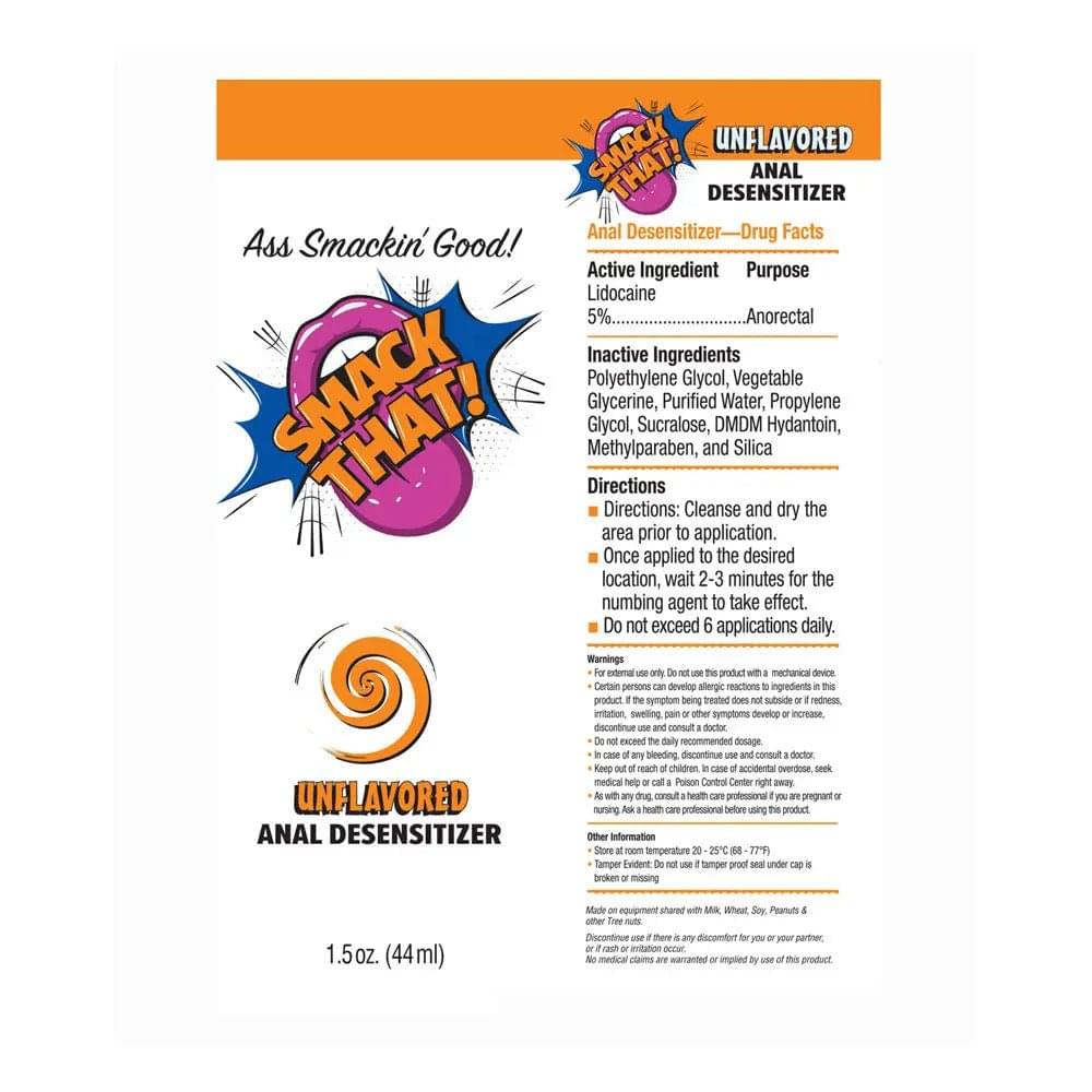 Smack That! Anal Desensitiser - Unflavoured - Unflavoured Anal Desensitiser - 44 ml Tube Little Genie Discreet Intimate Essentials.