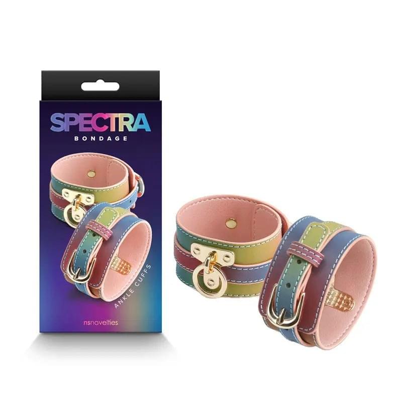 Spectra Bondage Ankle Cuffs - Rainbow - Rainbow Restraints NS Novelties Discreet Intimate Essentials.