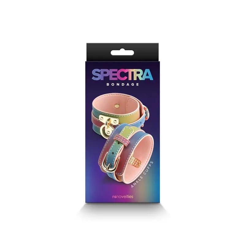Spectra Bondage Ankle Cuffs - Rainbow - Rainbow Restraints NS Novelties Discreet Intimate Essentials.