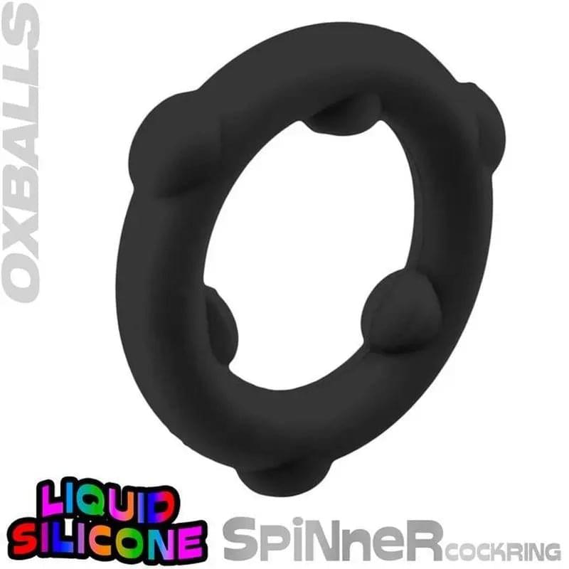 Spinner Silicone Ring Black OxBalls Discreet Intimate Essentials.