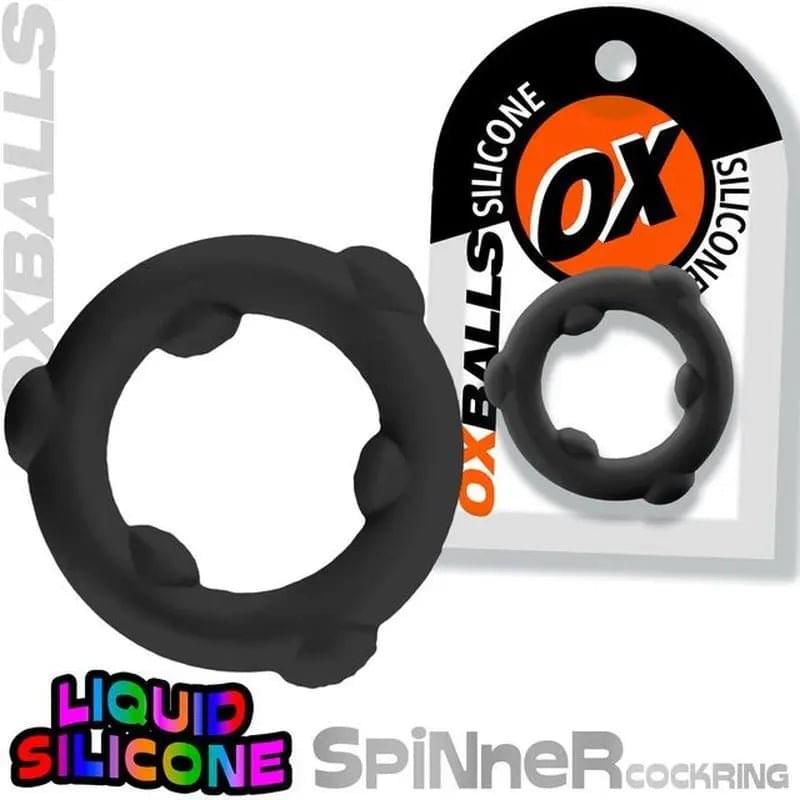 Spinner Silicone Ring Black OxBalls Discreet Intimate Essentials.