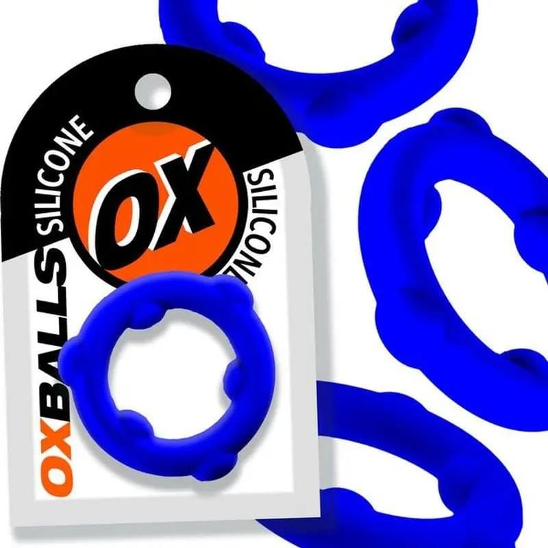 Spinner Silicone Ring Blue OxBalls Discreet Intimate Essentials.