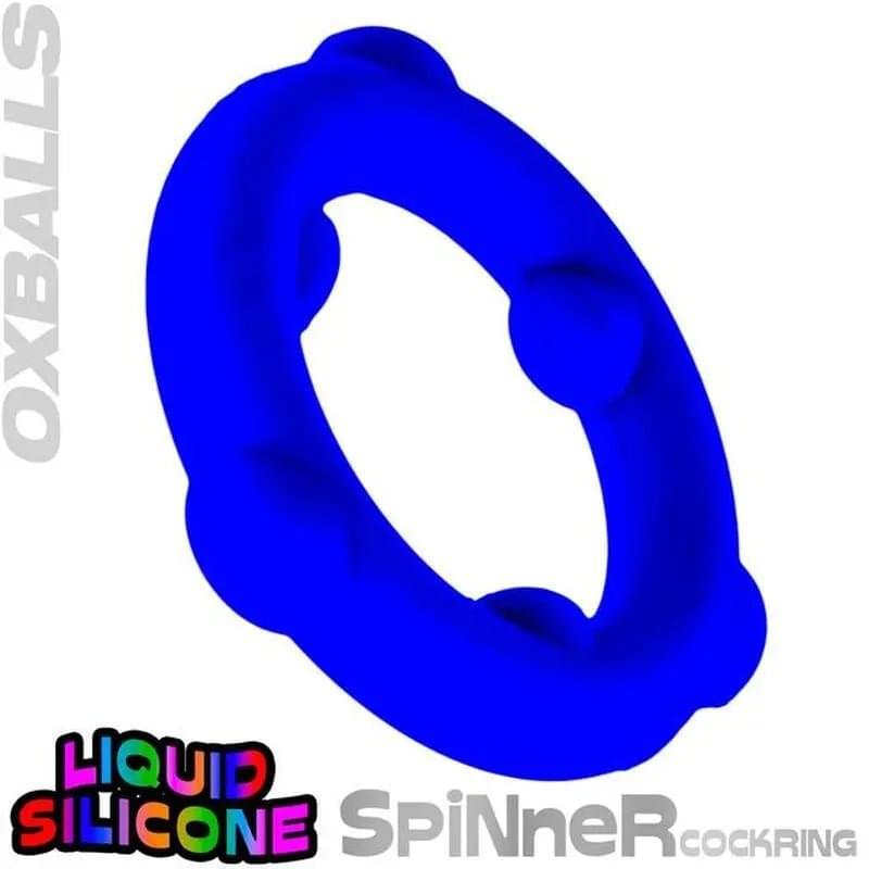 Spinner Silicone Ring Blue OxBalls Discreet Intimate Essentials.