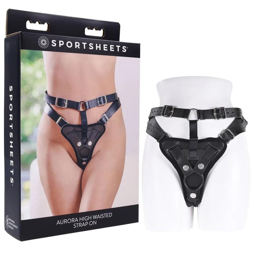 SPORTSHEETS Aurora High Waisted Strap On -  Adjustable Strap-On Harness (No Probe Included) Sportsheets Discreet Intimate Essentials.