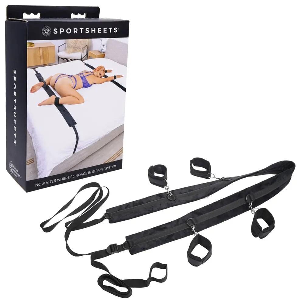 SPORTSHEETS No Matter Where Bondage Restraint System - Bed Restraints Sportsheets Discreet Intimate Essentials.