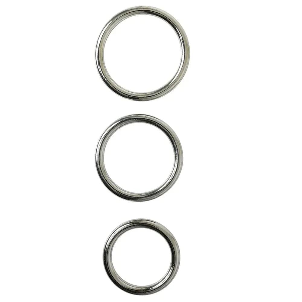 SPORTSHEETS Seamless Metal O-Ring 3 Pack - Metal Rings - Set of 3 Sizes Sportsheets Discreet Intimate Essentials.