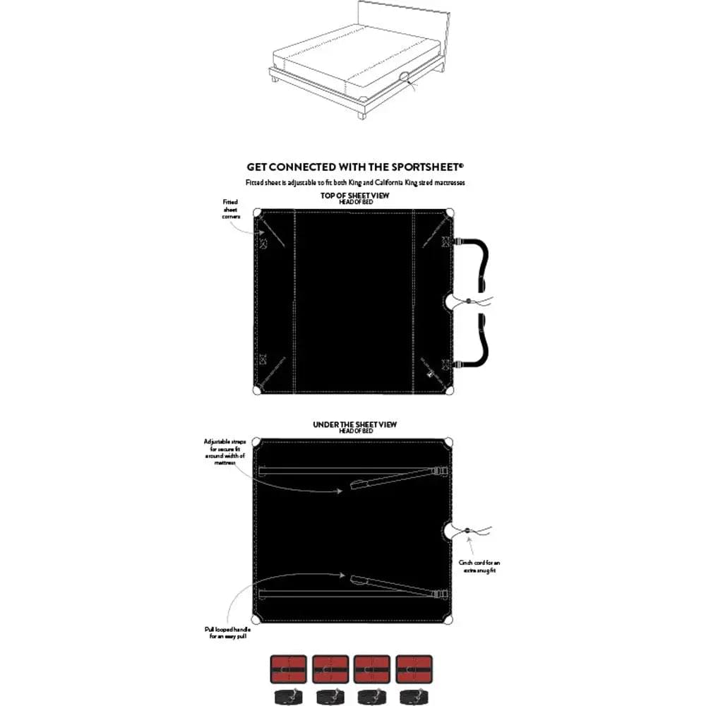 SPORTSHEETS The Sportsheet - King - Bed Restraint Play System - Fits King Size Bed Sportsheets Discreet Intimate Essentials.
