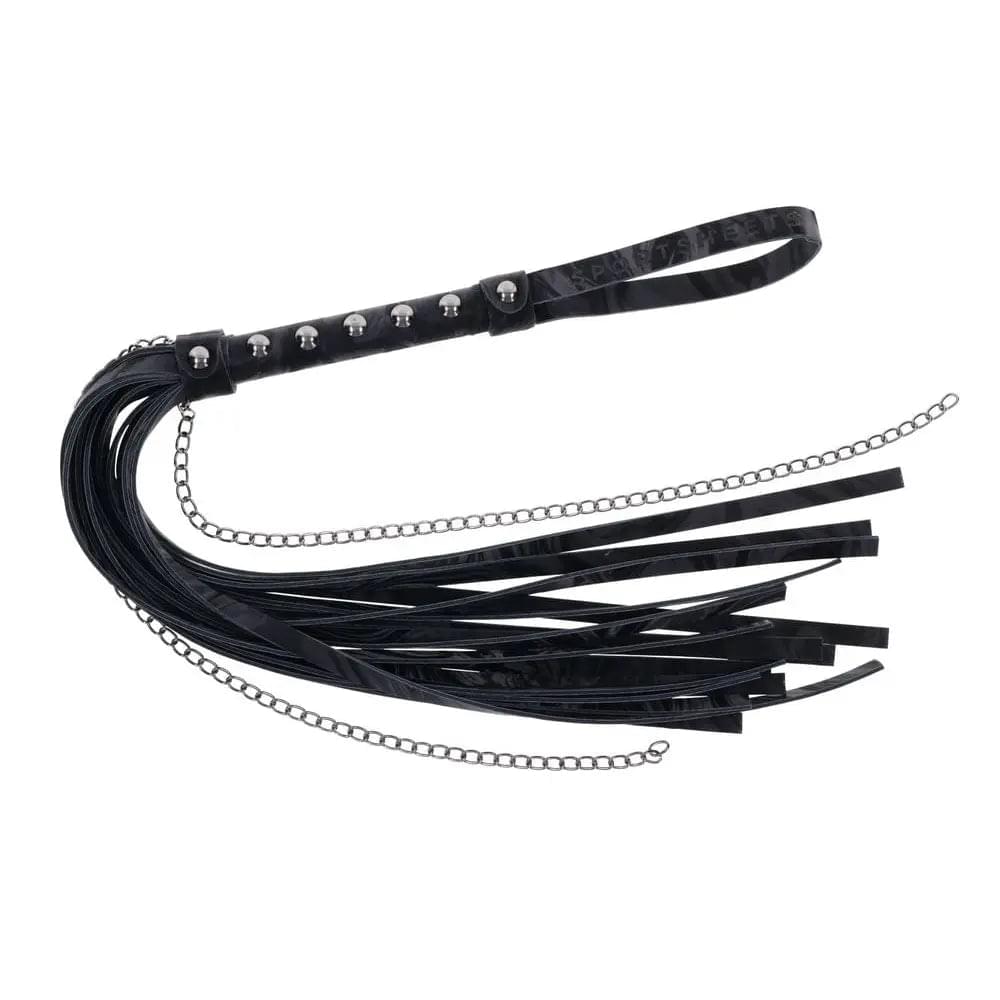 SPORTSHEETS Velvet Noir Chain Flogger -  43 cm Flogger Whip Sportsheets Discreet Intimate Essentials.