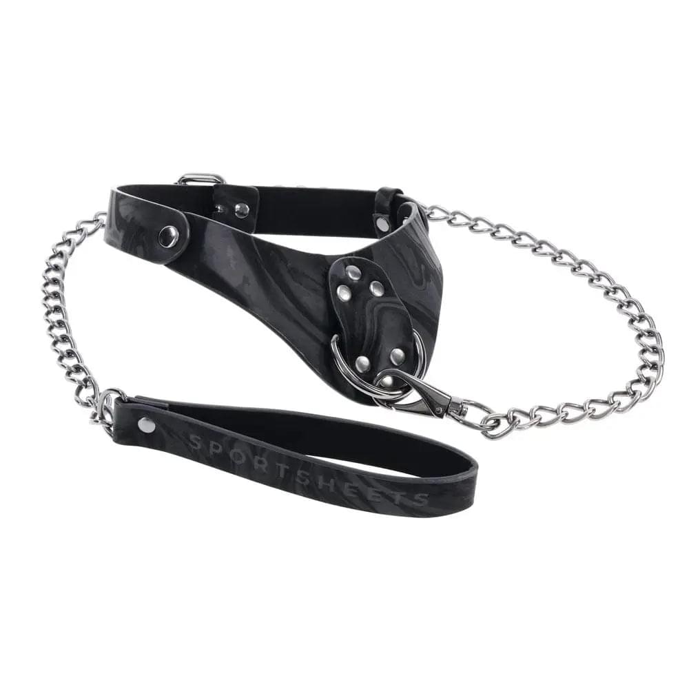SPORTSHEETS Velvet Noir Collar & Leash -  Restraint & Leash Sportsheets Discreet Intimate Essentials.
