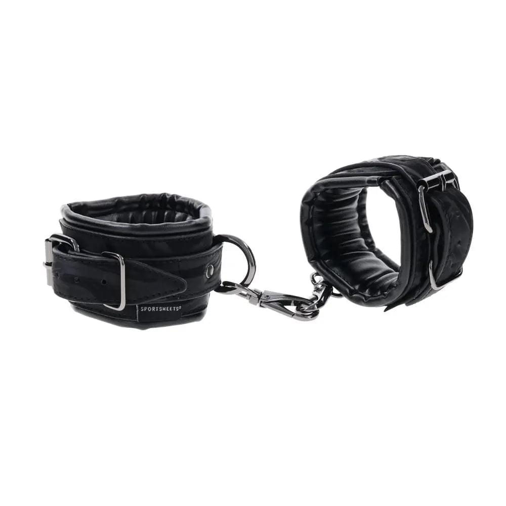 SPORTSHEETS Velvet Noir Handcuffs -  Adjustable Cuff Restraints Sportsheets Discreet Intimate Essentials.
