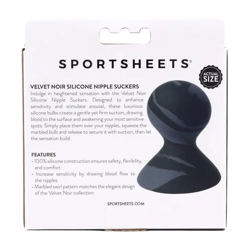 SPORTSHEETS Velvet Noir Silicone Nipple Suckers - /Grey Nipple Suckers - Set of 2 Sportsheets Discreet Intimate Essentials.