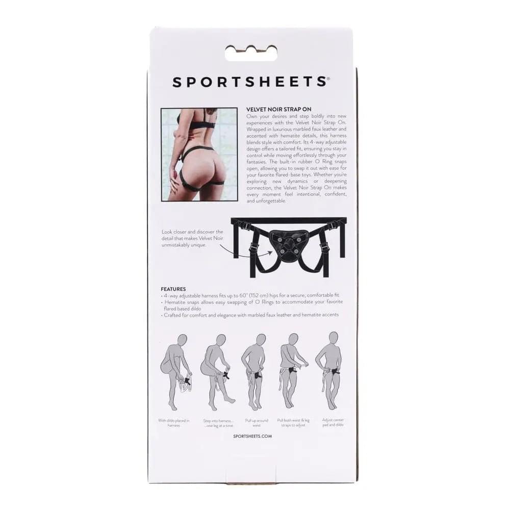 SPORTSHEETS Velvet Noir Strap On -  Adjustable Strap-On Harness (No Probe Included) Sportsheets Discreet Intimate Essentials.