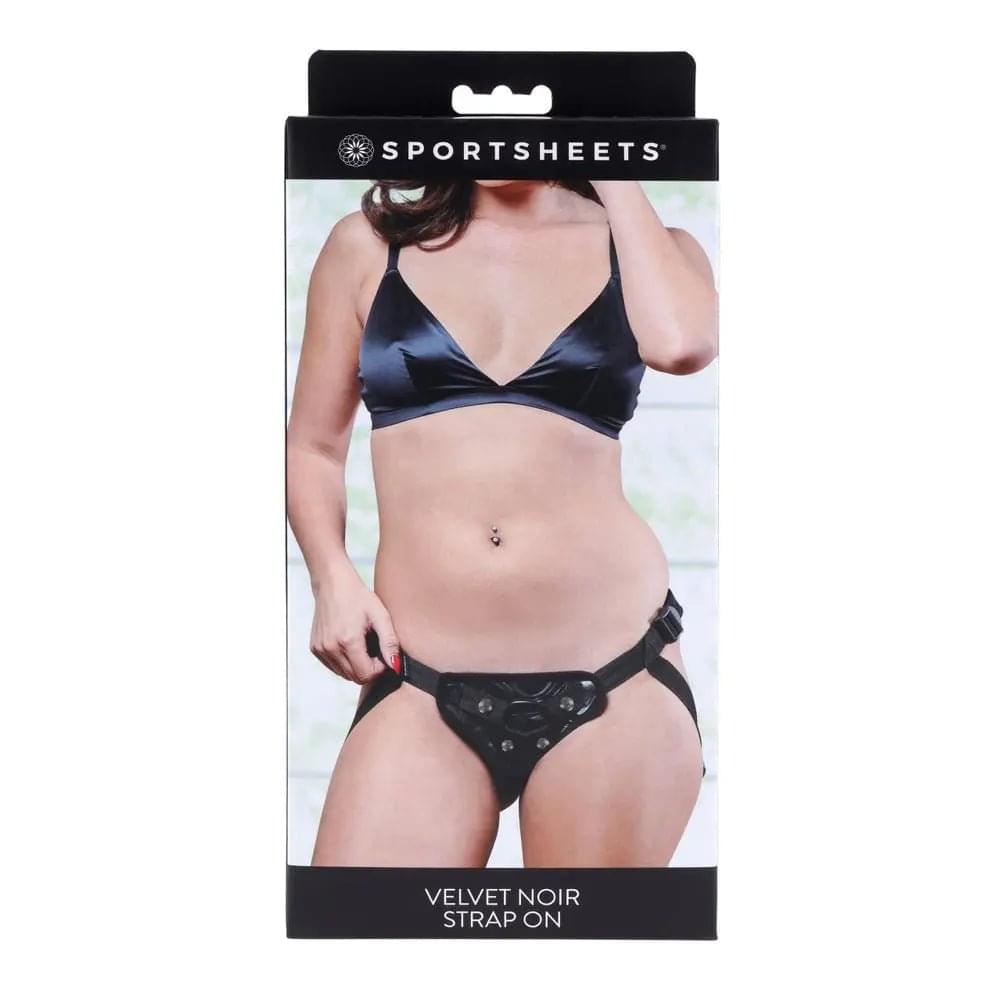 SPORTSHEETS Velvet Noir Strap On -  Adjustable Strap-On Harness (No Probe Included) Sportsheets Discreet Intimate Essentials.
