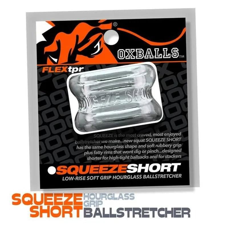 Squeeze Short Ballstretcher Clear OxBalls Discreet Intimate Essentials.
