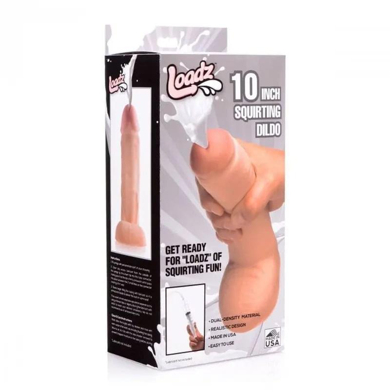 Squirting Dildo 10in with Syringe Loadz Discreet Intimate Essentials.