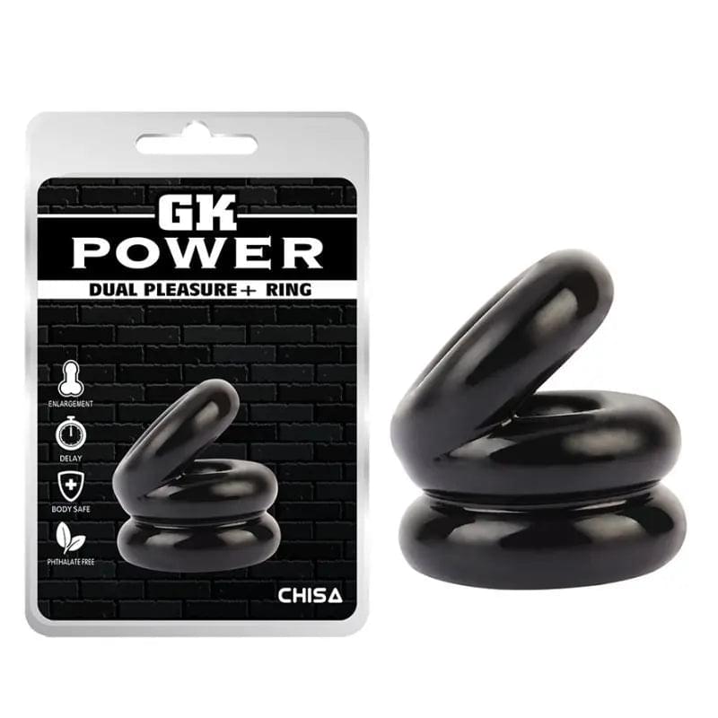 Stacked Dual Pleasure Ring Black GK Power Discreet Intimate Essentials.