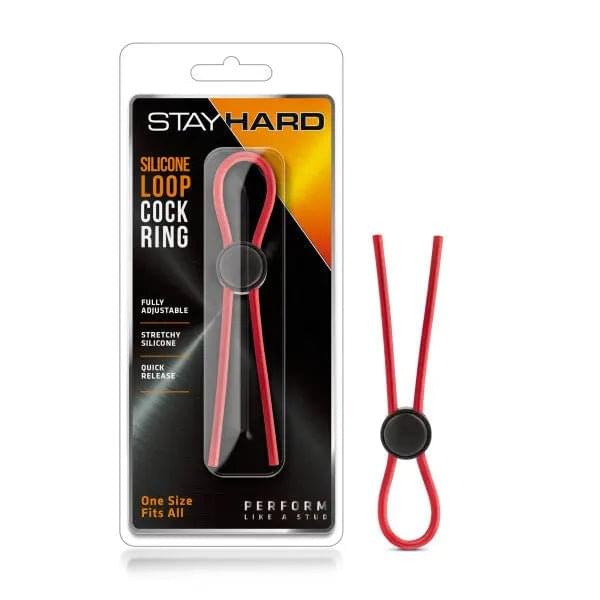 Stay Hard - Silicone Loop Cock Ring -  Adjustable Lasso Cock Ring Blush Novelties Discreet Intimate Essentials.