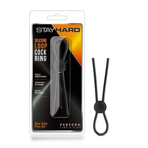 Stay Hard - Silicone Loop Cock Ring -  Adjustable Lasso Cock Ring Blush Novelties Discreet Intimate Essentials.