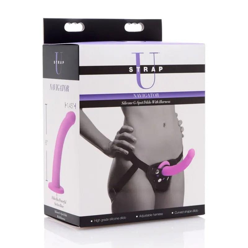 Strap-U Navigator -  16.5 cm Silicone G-Spot Strap-On XR Brands Discreet Intimate Essentials.