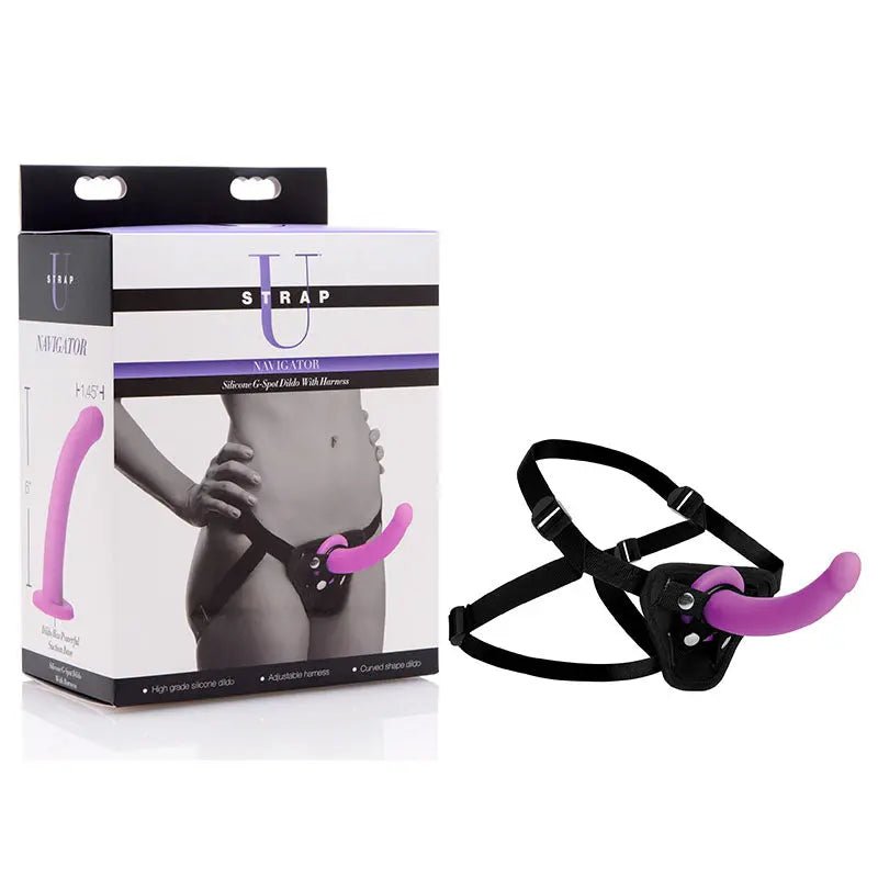 Shop affordable quality Strap-U Navigator - 16.5 cm Silicone G-Spot Strap-On - Discreet Intimate Essentials - STRAP-ONS - XR Brands