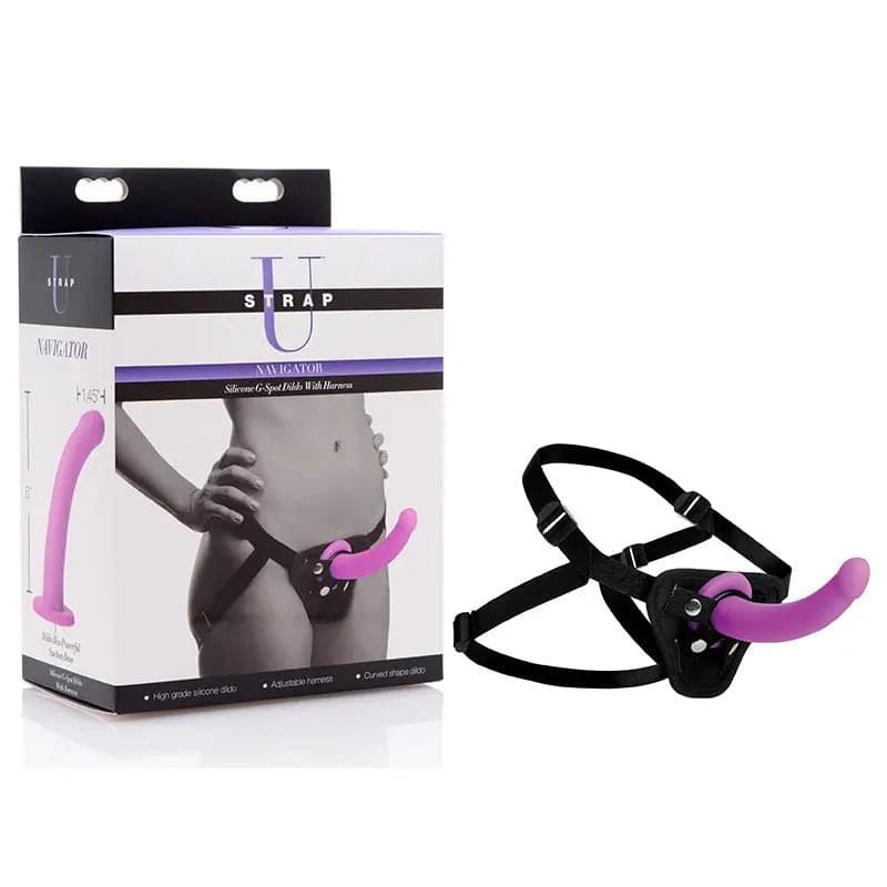 Strap-U Navigator -  16.5 cm Silicone G-Spot Strap-On XR Brands Discreet Intimate Essentials.