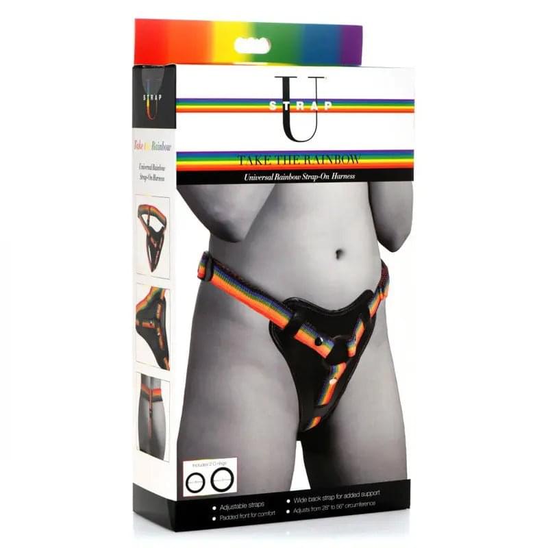 Strap-U Take the Rainbow - Rainbow Universal Strap-On Harness (No Probe Included) XR Brands Discreet Intimate Essentials.