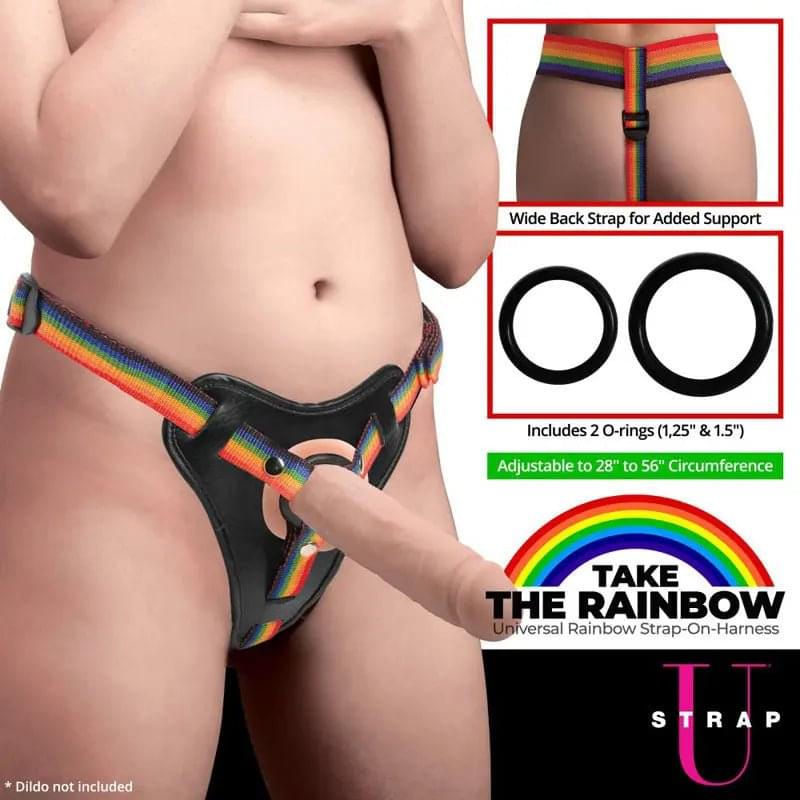 Strap-U Take the Rainbow - Rainbow Universal Strap-On Harness (No Probe Included) XR Brands Discreet Intimate Essentials.