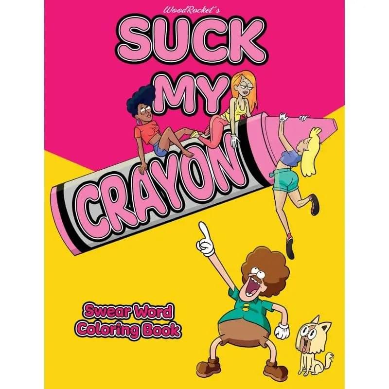 Suck My Crayon Colouring Book Wood Rocket Discreet Intimate Essentials.