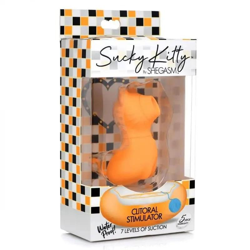 Sucky Kitty 7X Clitoral Stimulator Orange Shegasm Discreet Intimate Essentials.