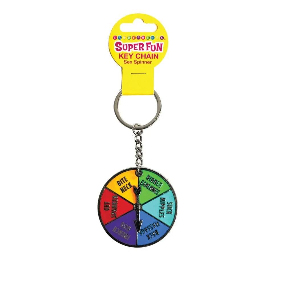 Super Fun Key Chain - Sex Spinner - Naughty Spinner Novelty Keychain Little Genie Discreet Intimate Essentials.