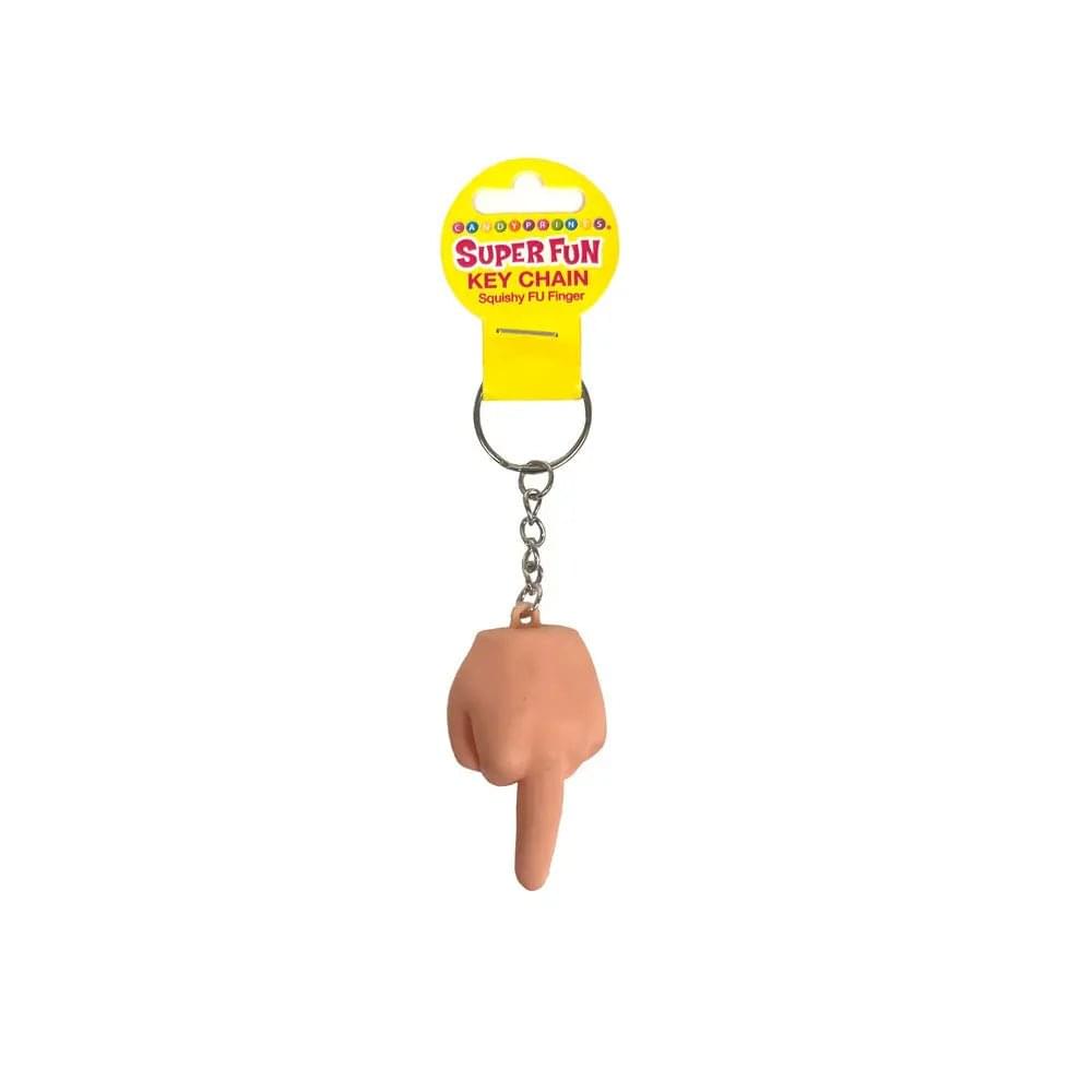 Super Fun Key Chain - Squishy FU Finger - Novelty Keychain Little Genie Discreet Intimate Essentials.