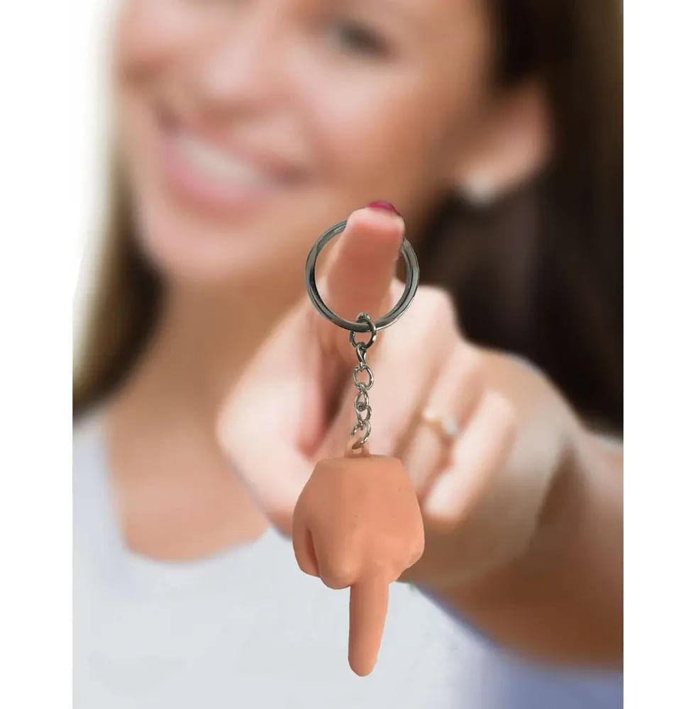 Super Fun Key Chain - Squishy FU Finger - Novelty Keychain Little Genie Discreet Intimate Essentials.