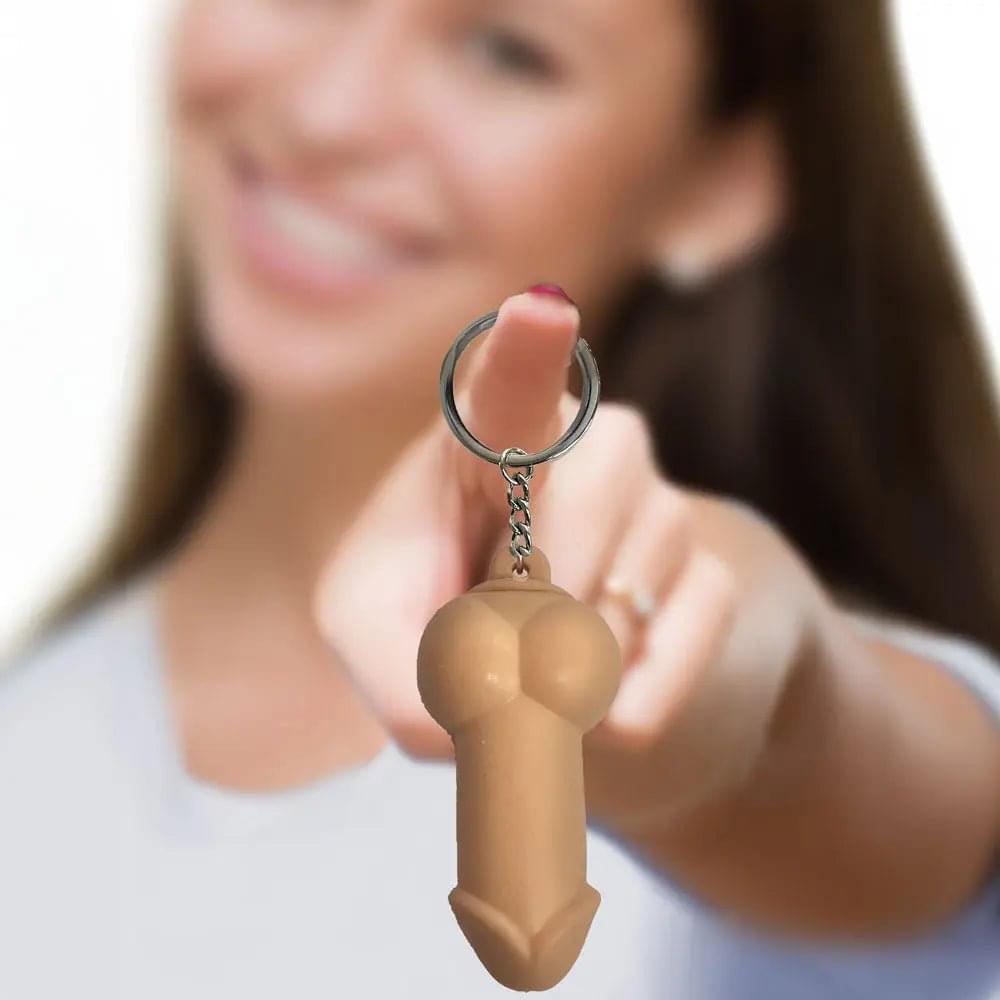 Super Fun Key Chain - Squishy Penis - Novelty Keychain Little Genie Discreet Intimate Essentials.