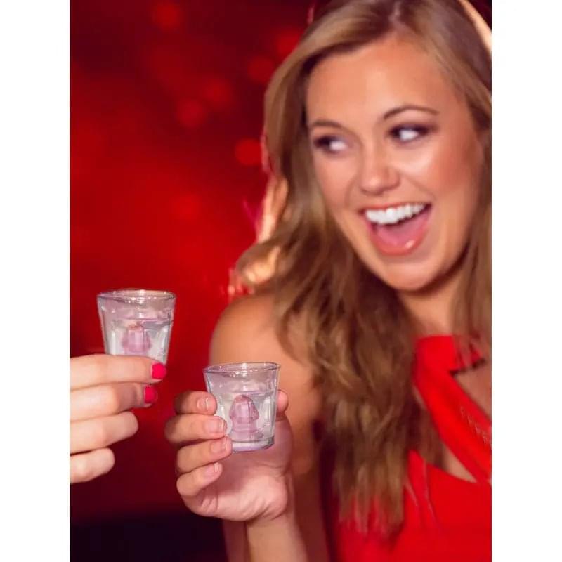 Super Fun Penis Shot Glasses - Set of 2 Little Genie Discreet Intimate Essentials.